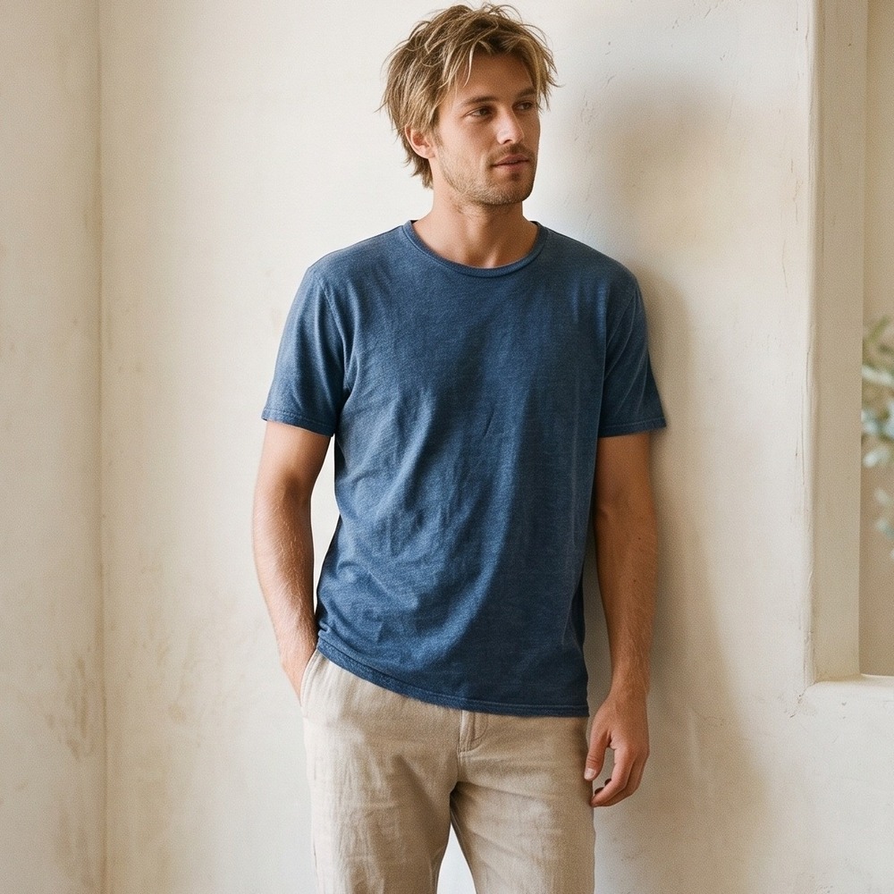 Jungmaven Mens Tee XL Blue Hemp Organic Cotton Blend Sustainable Gorpcore Shirt